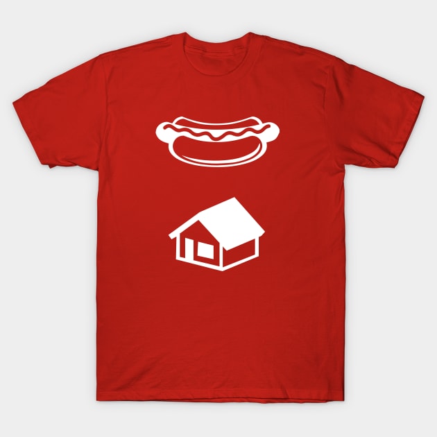 KEVIN'S HOT DOG GHOSTBUSTERS LOGO (white) T-Shirt by theshirtsmith